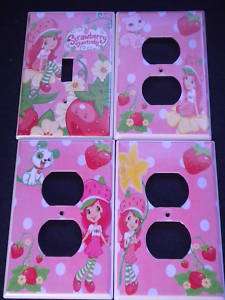 New STRAWBERRY SHORTCAKE LIGHT SWITCH & OUTLETS PINK  