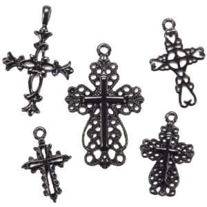  Blue Moon Madame Delphine Feets Metal Charms, Crosses 