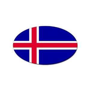  Iceland Flag oval sticker 