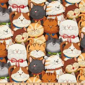  44 Wide Paws Stacked Cats Multi Fabric By The Yard Arts 
