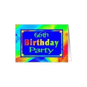  66th Birthday Party Invitations Bright Lights Card Toys & Games