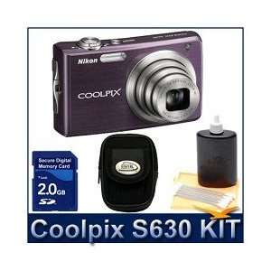  Nikon Coolpix S630 Digital Camera (Purple), 12.0 