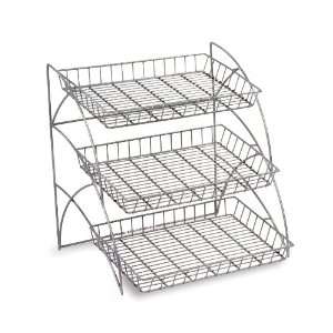  Tiered Wire Shelving Display Rack for Counters   Silver 
