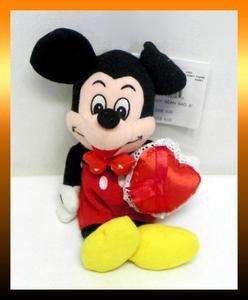  VALENTINES DAY MICKEY MOUSE 8 Bean Bag Plush Doll *NEW 