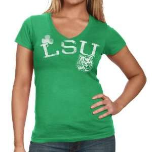  LSU Tigers Womens Lady Luck Ringspun T Shirt   Green 