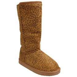   by Adi Womens Microsuede Faux Leopard Print Boots  