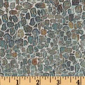  44 Wide Wind & Waves Pebbles Blue/Green Fabric By The 