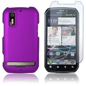  Motorola Photon 4G MB855   Purple Rubberized Hard Plastic 