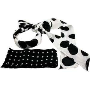 The Scarf Switch a Roo Headband Black with White Dots   White with 