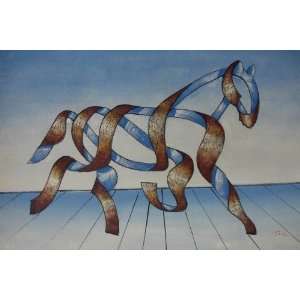   inch Abstract Hand painted Oil Painting Running Horse