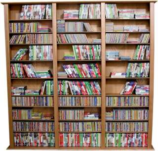 Oak Stockable CD/DVD Storage Tower/Shelf/Rack/Bookcase  