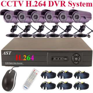 CCTV H.264 DVR 8CH 1TB 6 CCD IR Security Camera system  