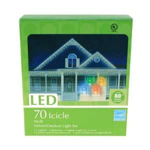  70 LED Icicle Light Set   Multi (2 drops)