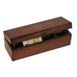  Wilco Imports Wooden Box Fits 1 Bottle of Wine, 13 3/4 