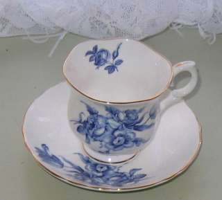 blue roses cup saucer this auction is for a beautiful vintage english 