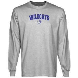 Northwestern Wildcats Ash Logo Arch Long Sleeve T shirt  