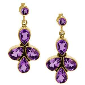  8.66 Ct Pear Shape Purple Amethyst Gold Plated Sterling 