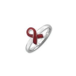    Stackable Expressions Red Awareness Ribbon Ring Size 7 Jewelry