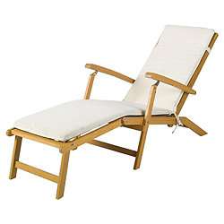 Buy Hardwood Steamer FSC, Cream Cushion from our Sun Loungers 