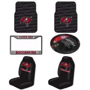  NFL Tampa Bay Buccaneers 6 PC Auto Accessories Combo Kit 