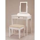   Direct White finish wood 3 pc bedroom vanity set with mirror and stool