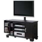 Walker Edison 42 Wood TV Console with Mount and Storage   Black