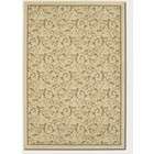 Couristan 53 x 76 Area Rug Gold Scroll Fern Design in Ivory Color