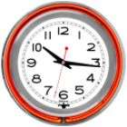 Trademark 14 Inch Double Ring Neon Clock Red Orange Outer White Inner