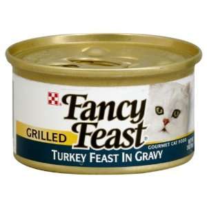 Fancy Feast Cat Food, Gourmet, Grilled Turkey Feast in Gravy, 3 Oz 