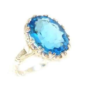  Oval 8.5ct Natural Blue Topaz Ring   Size 8.5.5   Finger Sizes 5 to 12