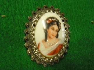 Outstanding Vintage CAMEO Pin Made in LIMOGES, France  