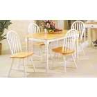 Acme 5 pc pack natural and white finish wood dining table set
