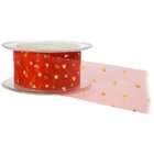 May Arts 1 1/2 Inch Wide Ribbon, Red and Gold Plaid
