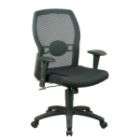 Office Star Screen Back Adjustable Chair with Mesh Seat   Black