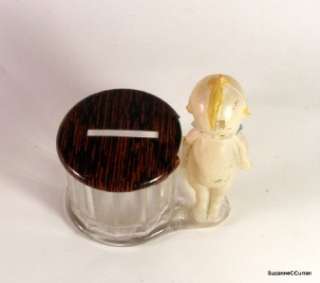   Kewpie Doll Glass Candy Container Geo Borgfeldt Original Lid  