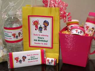 Team Umizoomi Girl Birthday PDF CD w/ Favor Tags Water Candy Bar 