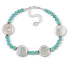 Amour 7.5 + 1.5 Extender 3 4mm Round Turquoise Bead with 12 15mm FW 