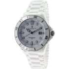 mens charles hubert stainless steel and ceramic white dial watch