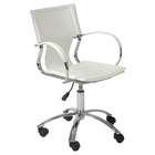 Euro Style Vahni Leather Office Chair (White/Chrome) (32.68H x 23.62 