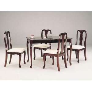   06004 Queen Anne 5pc Dinette Set Cherry Table with Apron and Chairs