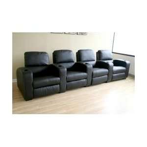  Home Theater Seating   4 Piece Set in Black   HT638 4SEAT 