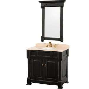 Wyndham Collection Andover 36 Inch Ivory Marble Top Single Sink Vanity 