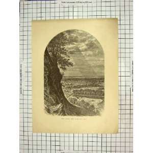    C1850 View East Rock New Haven River Trees America