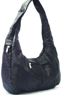   LEATHER Shoulder Bag PURSE Hobo Black NWT Large Handbag Tote NEW