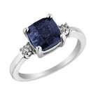 MyJewelryBox Sapphire Ring with Diamond Accent 2.0 Carat (ctw) in 
