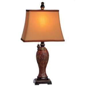  Faux Animal Skin Table Lamp With Taper Rectangle Shade 60W 