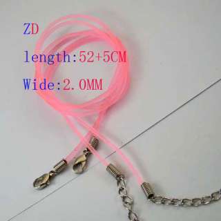   20＂Pink Rubber PVC Chain Necklace Cord Clasps 2.0mm Jewelry  