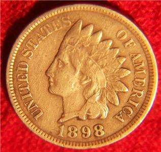 1898 RARE U.S.COIN VERY NICE OLD INDIAN HEAD LIBERTY 1 ONE CENT US 