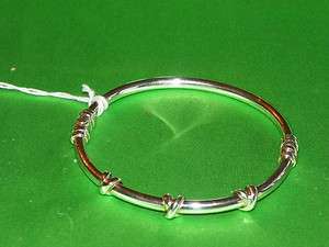 Sterling Silver Bangle Hinged Clasp marked Italy 925  