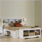   Phoenix Bookcase Platform Full Bed w/ Under Bed Storage in Cappuccino